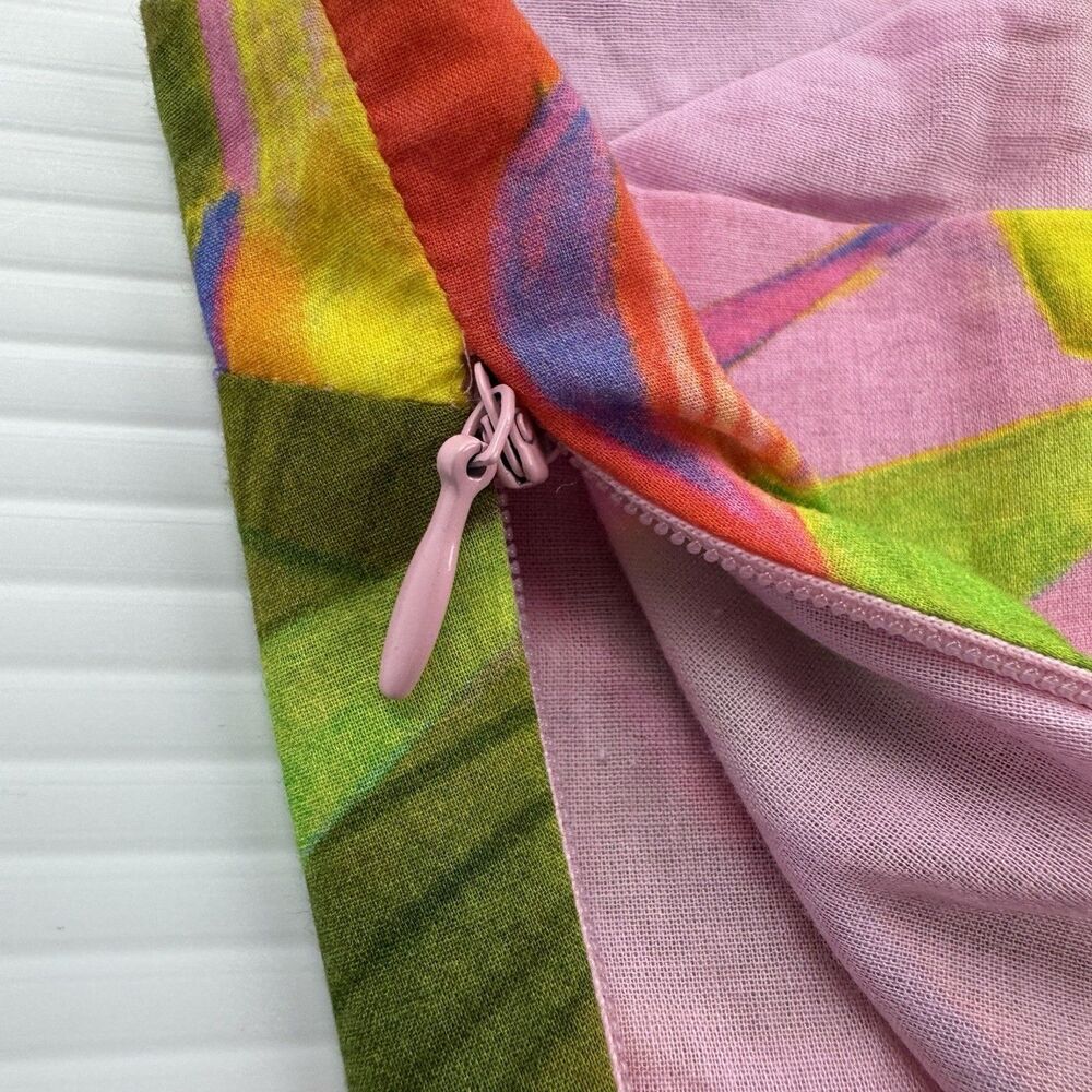 Farm Rio x Anthropologie Floral Crop Top Beaded Straps Pink Cotton M NWOT - Picture 7 of 12